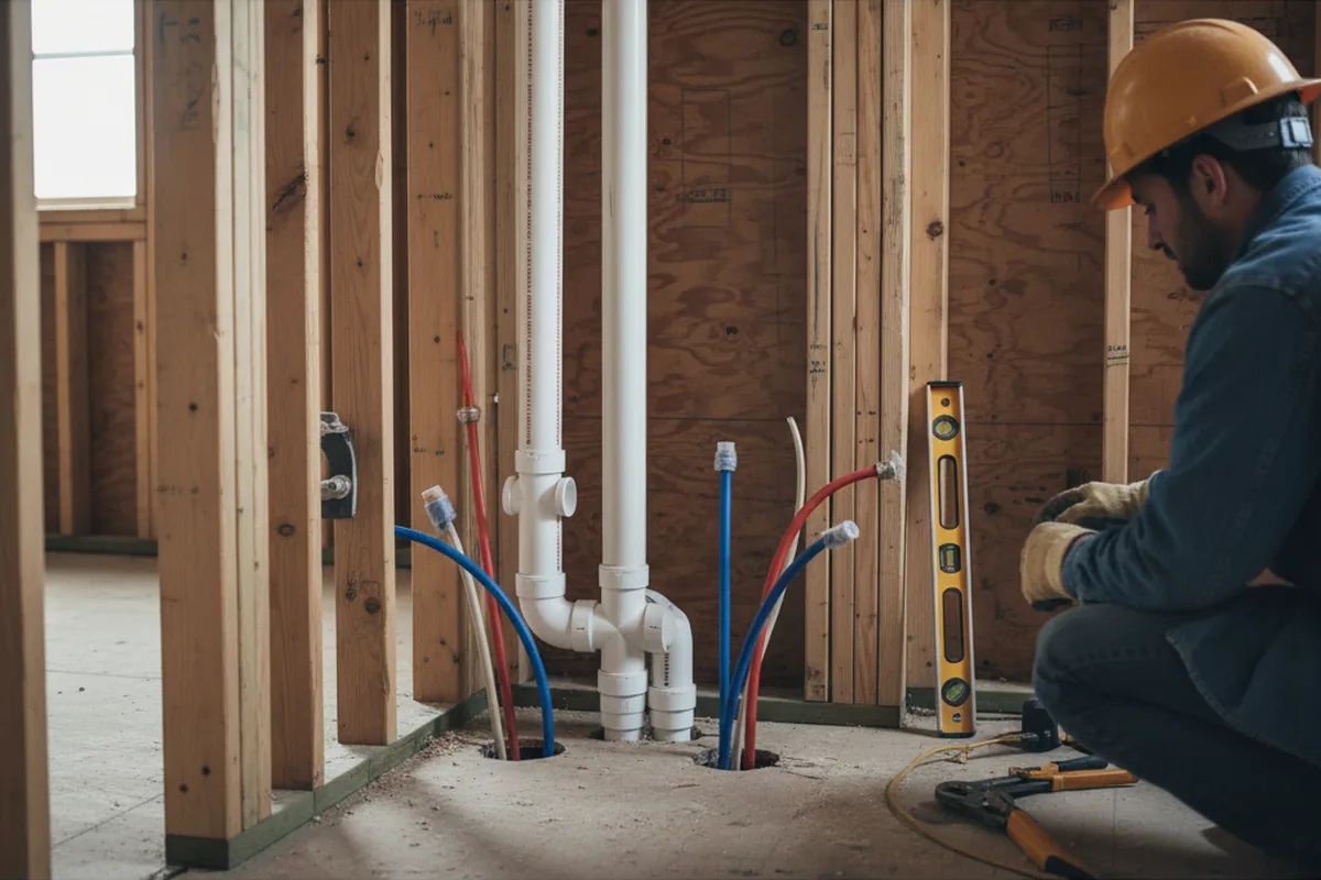 Drain and supply rough-in during Leak Detection in Stark City